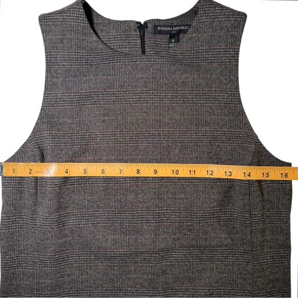 NWT Banana Republic Glen Plaid A-Line Dress Size 8 Brown Workwear Classic $90 - Picture 9 of 11